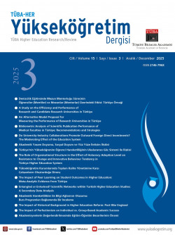 Yükseköğretim Dergisi TÜBA-HER / Cilt 15 - Sayı 3